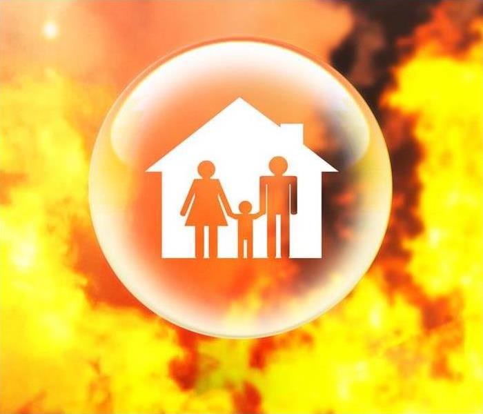 family icon with fire background