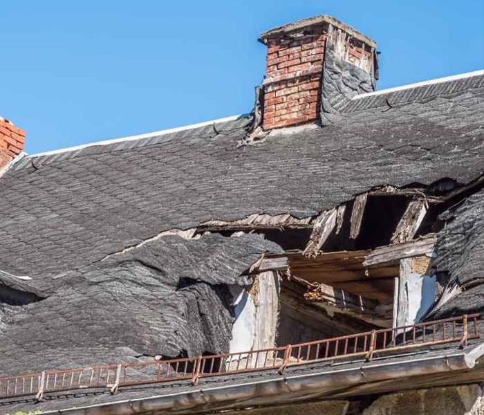 A home damaged by a storm