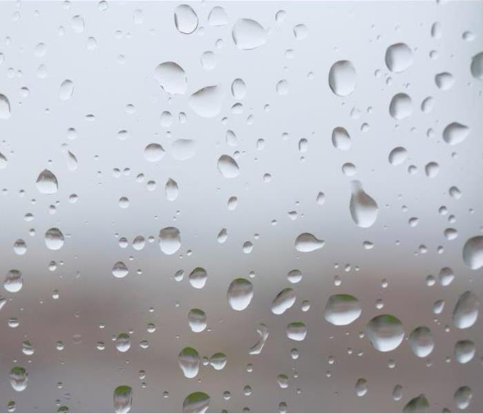 Rainwater on glass